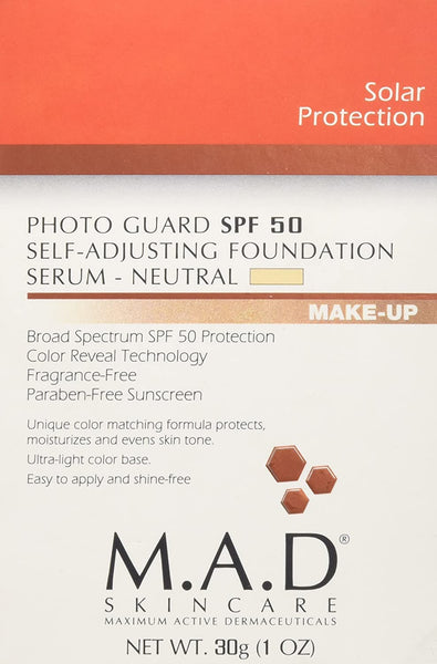 M.A.D Skincare Photo Guard SPF 50 Broad Spectrum Self-Adjusting Foundation Serum Neutral